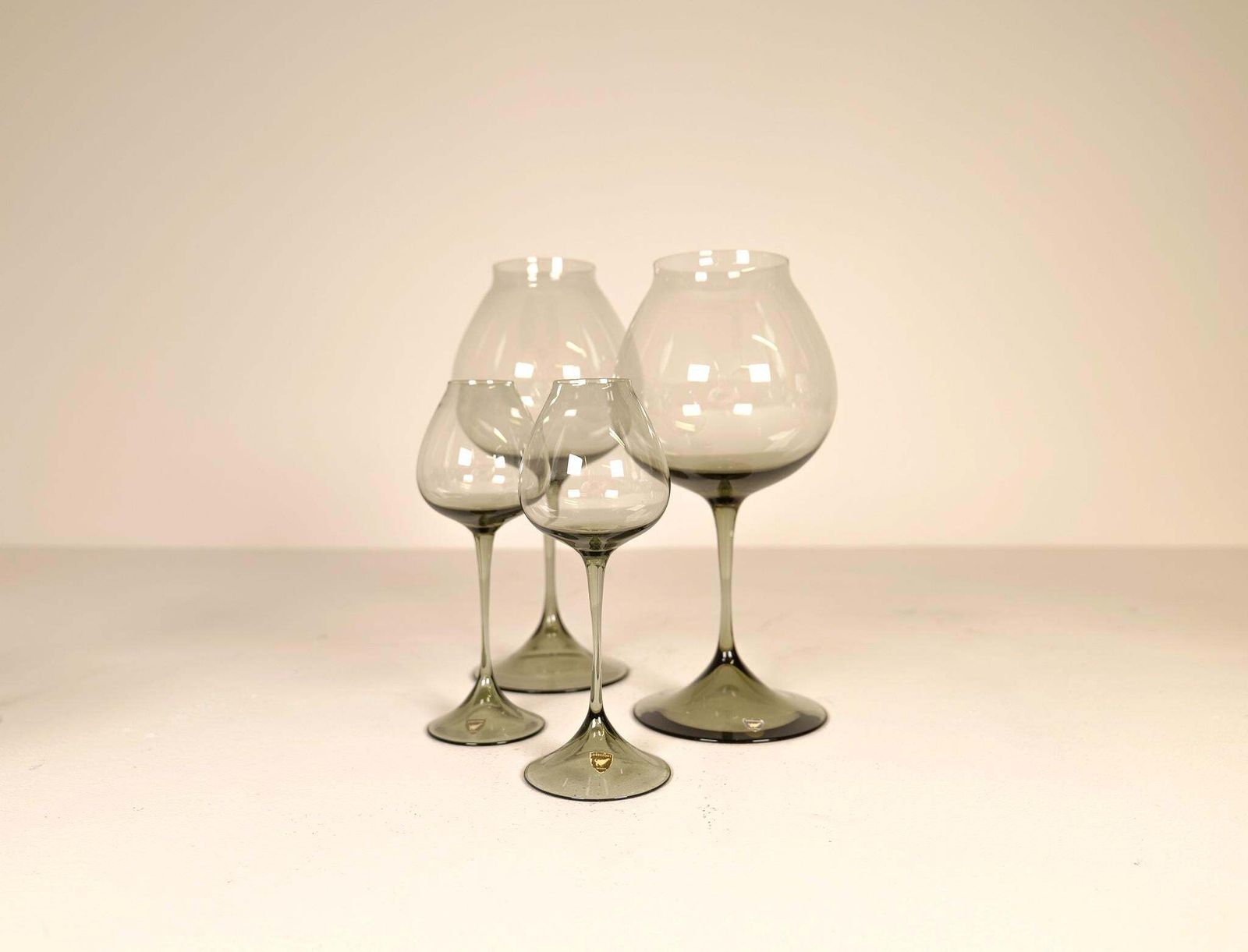 photo furniture Large Collection Midcentury Orrefors Tulip Glasses Nils Landberg Sweden 1950s