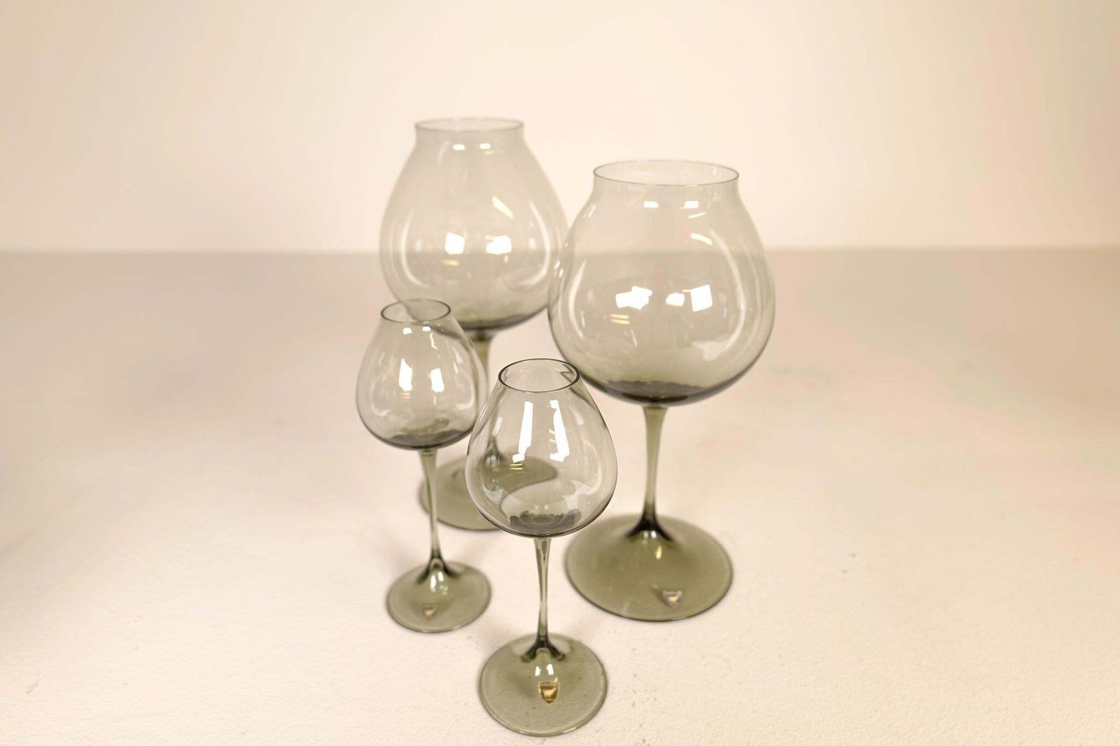 photo for sale Large Collection Midcentury Orrefors Tulip Glasses Nils Landberg Sweden 1950s