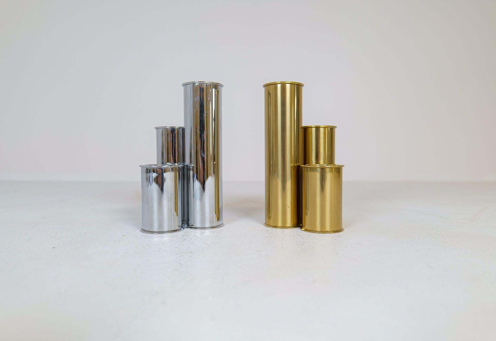 Swedish Modern Candelholders In Brass And Steel, Englesson, Sweden, 1970s photo vinterior
