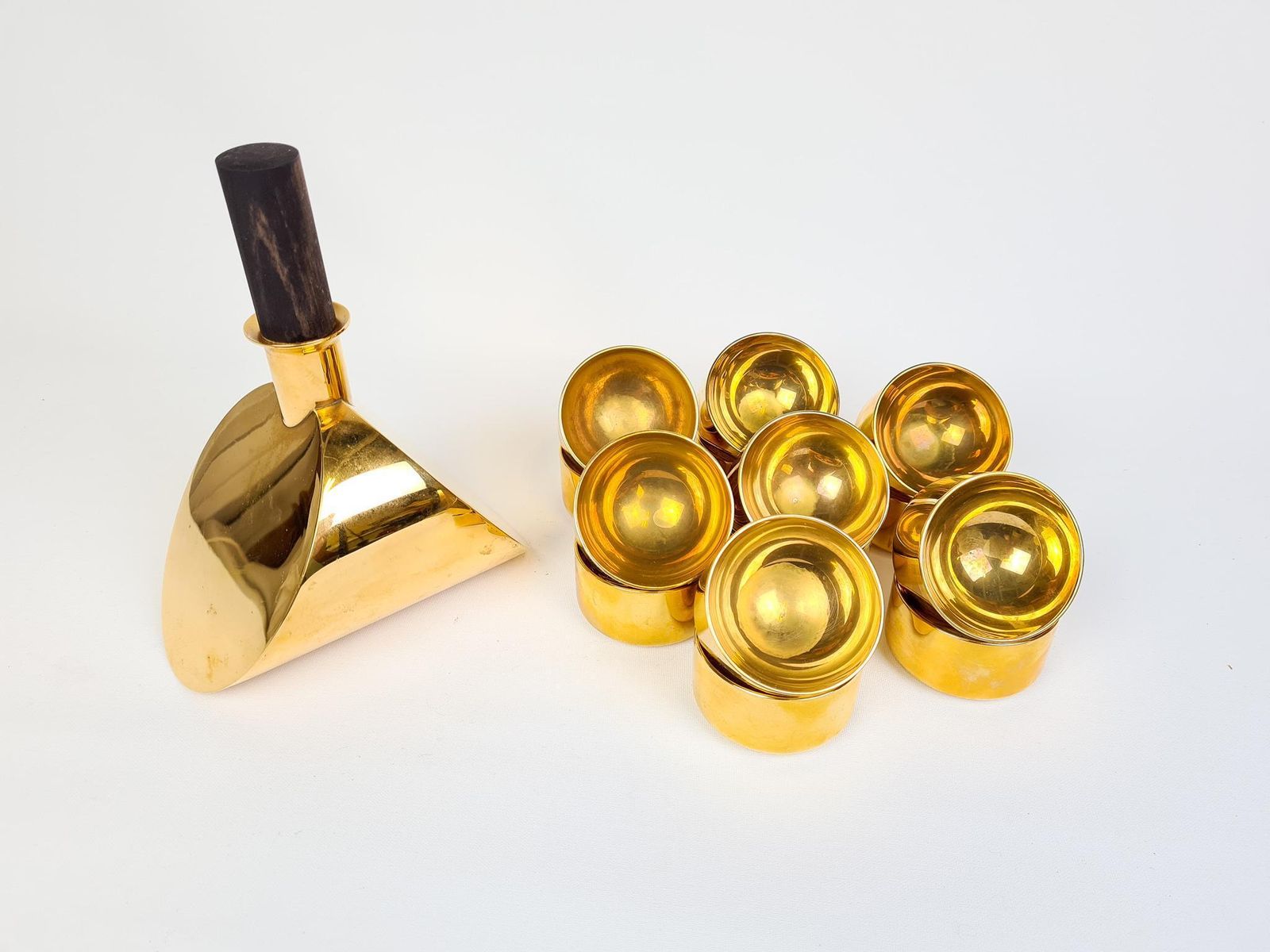 Collection Of Decanter And Bowls In Brass Pierre Forsell Skultuna, Sweden, 1970s photo 1283.0