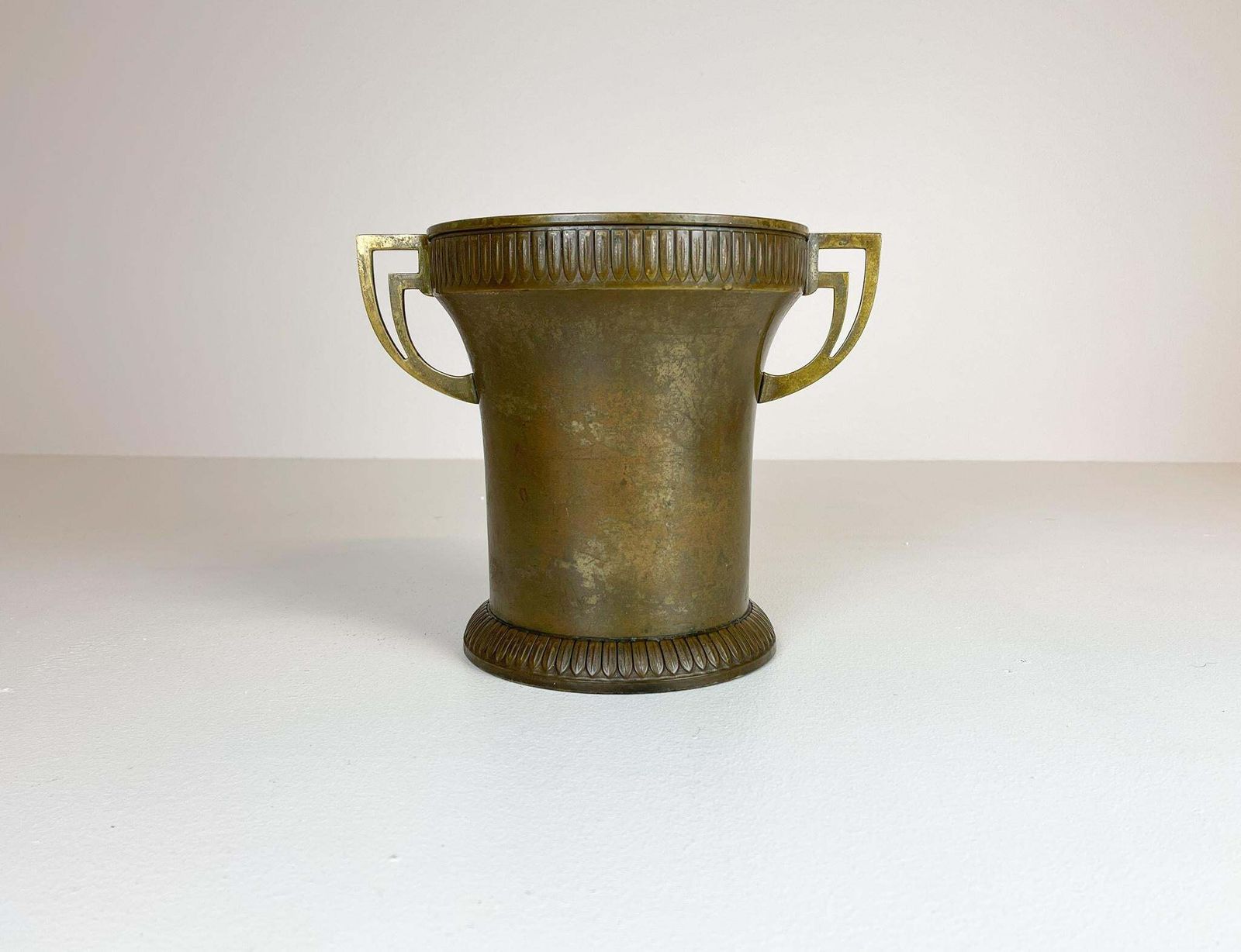 Art Deco Champagne Cooler Copper And Brass Relief Pattern Sweden, 1930s photo furniture