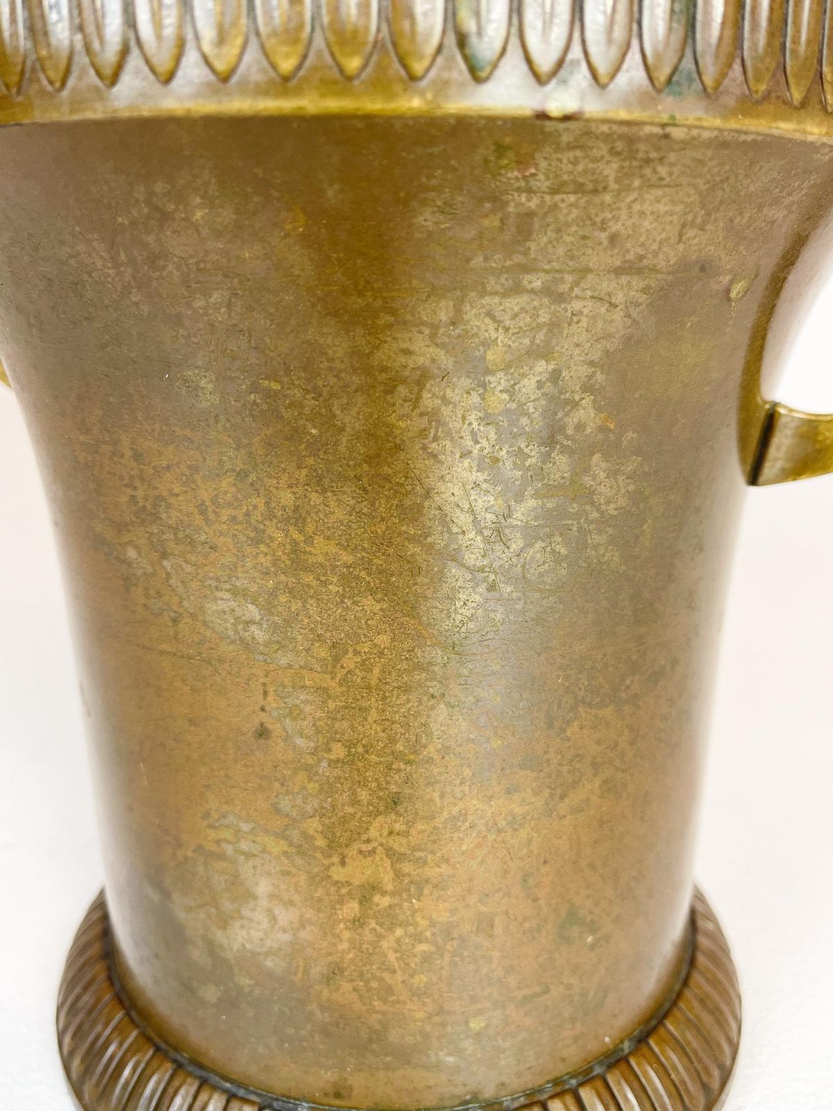 Art Deco Champagne Cooler Copper And Brass Relief Pattern Sweden, 1930s photo vinterior