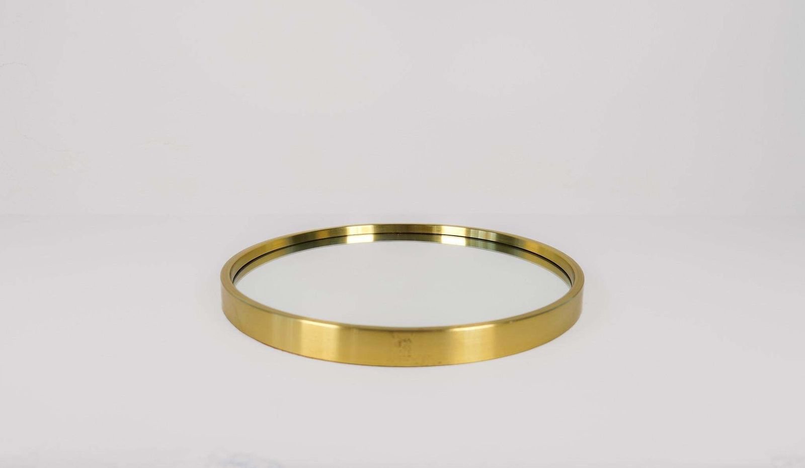 Midcentury Modern Brass Mirror By Glasmäster In Markaryd, Sweden, 1960s photo for sale