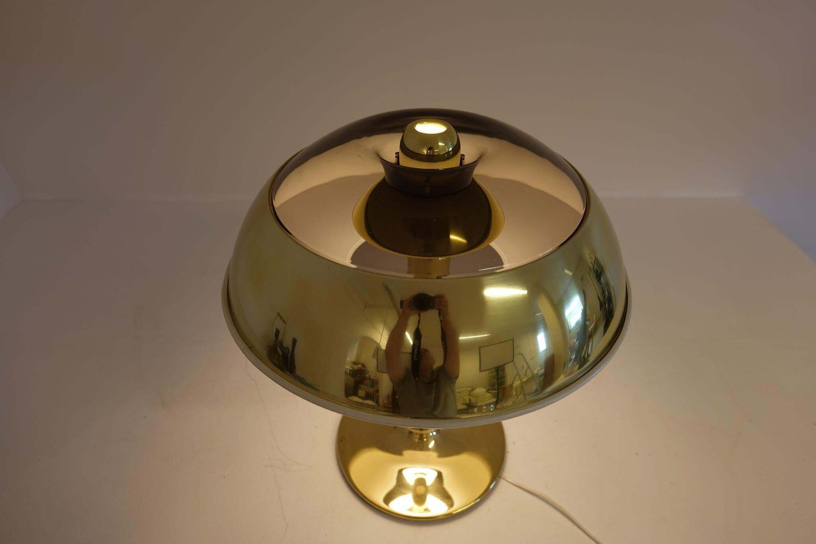 photo vintage Space Age Large Table Lamp Brass Fagerhults, Sweden, 1970s