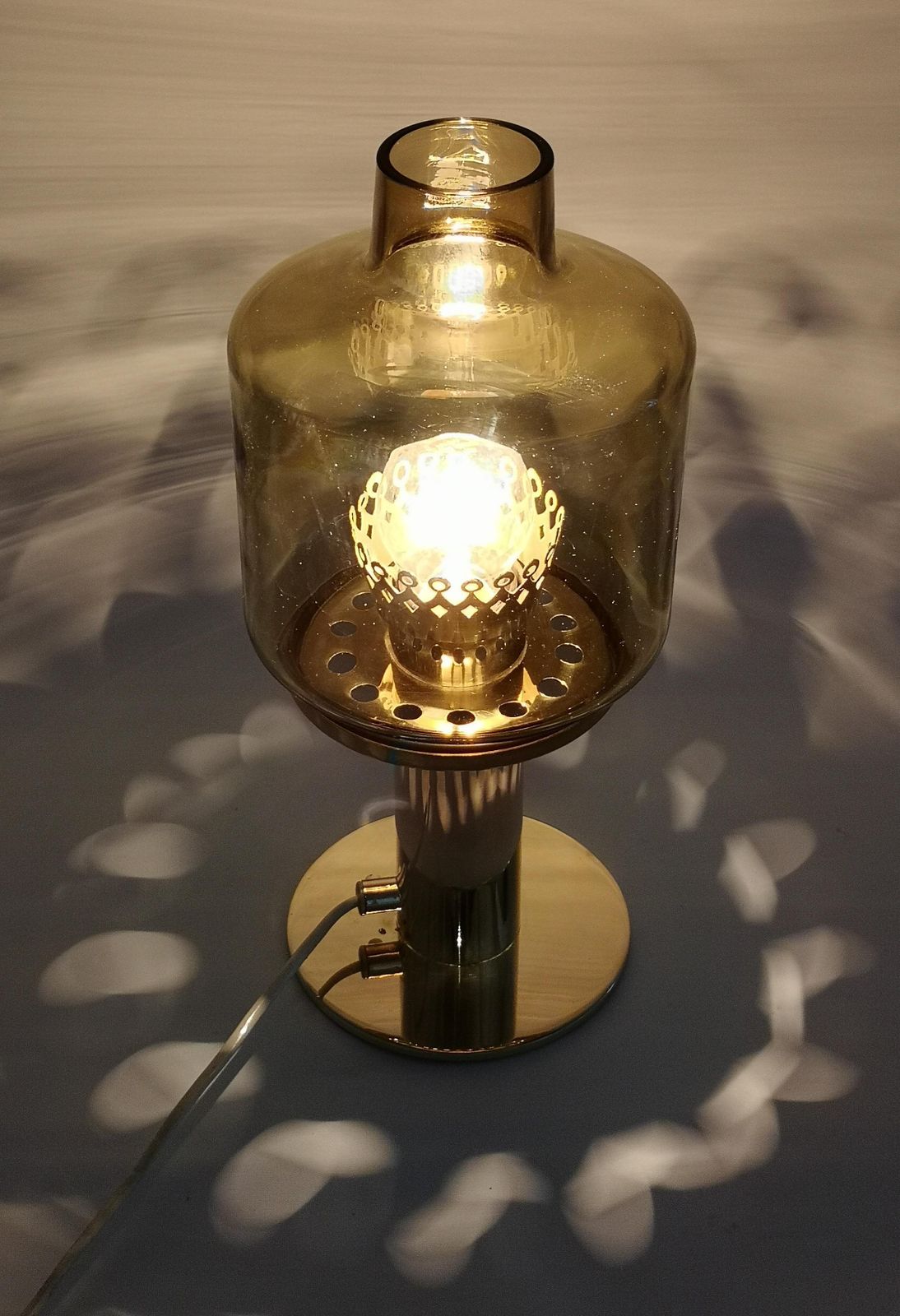 1496.0 Hans Agne Jakobsson Table Lamp Model B 102 In Brass And Glass, 1960s, Sweden photo