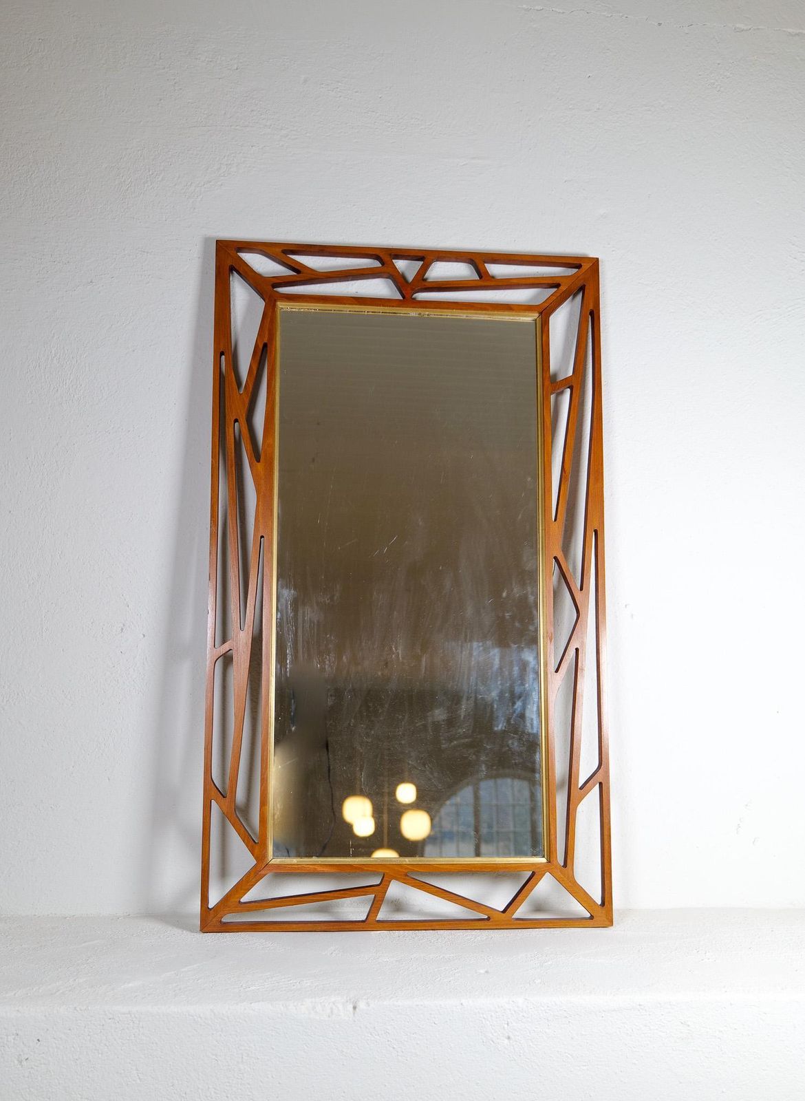 Mid Century Yngve Ekström Rare Large Mirror "Konkret" By Eden Spegel In Sweden photo furniture