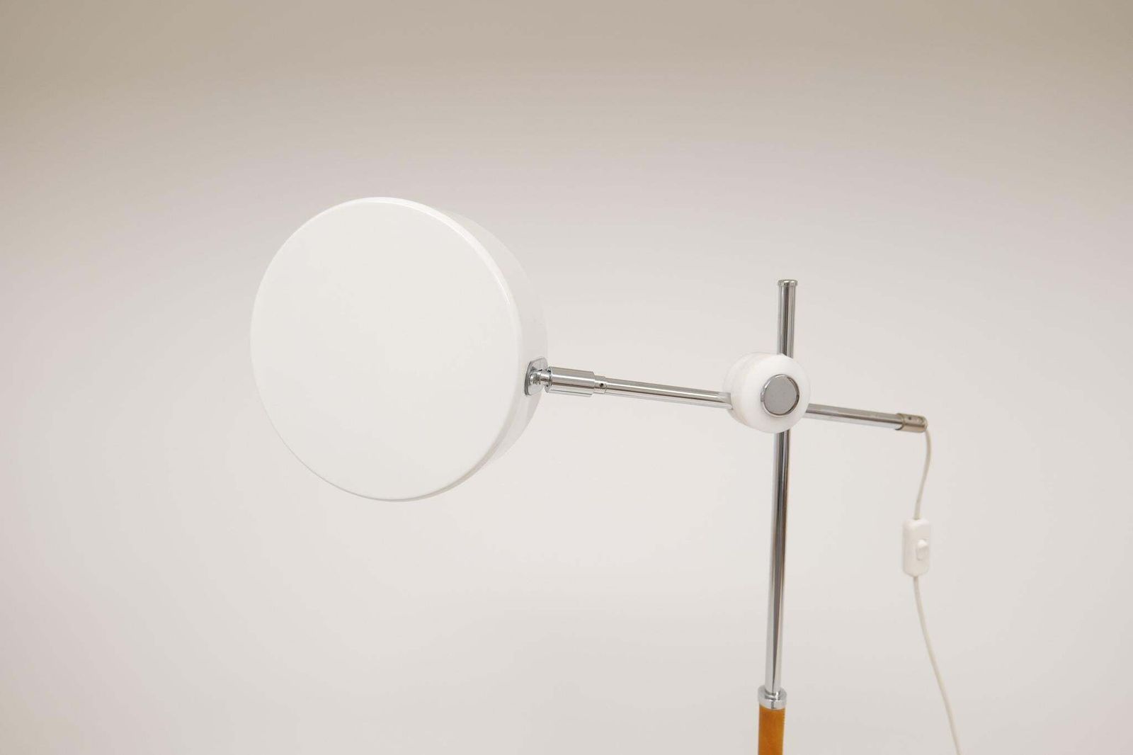 Lighting Vintage Midcentury Leather Chrome Floor Lamp Atelje Lyktan, Sweden photo