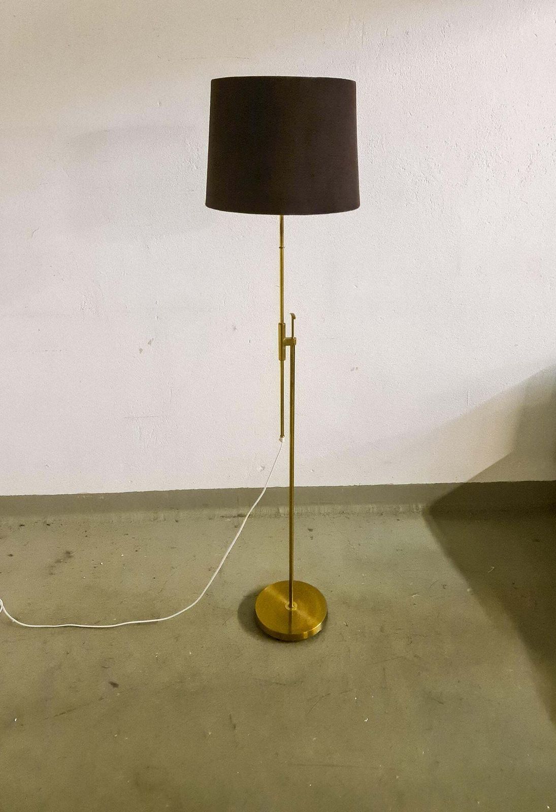 Midcentury Brass Floor Lamp Falkenbergs Belysning, Sweden, 1960s photo for sale