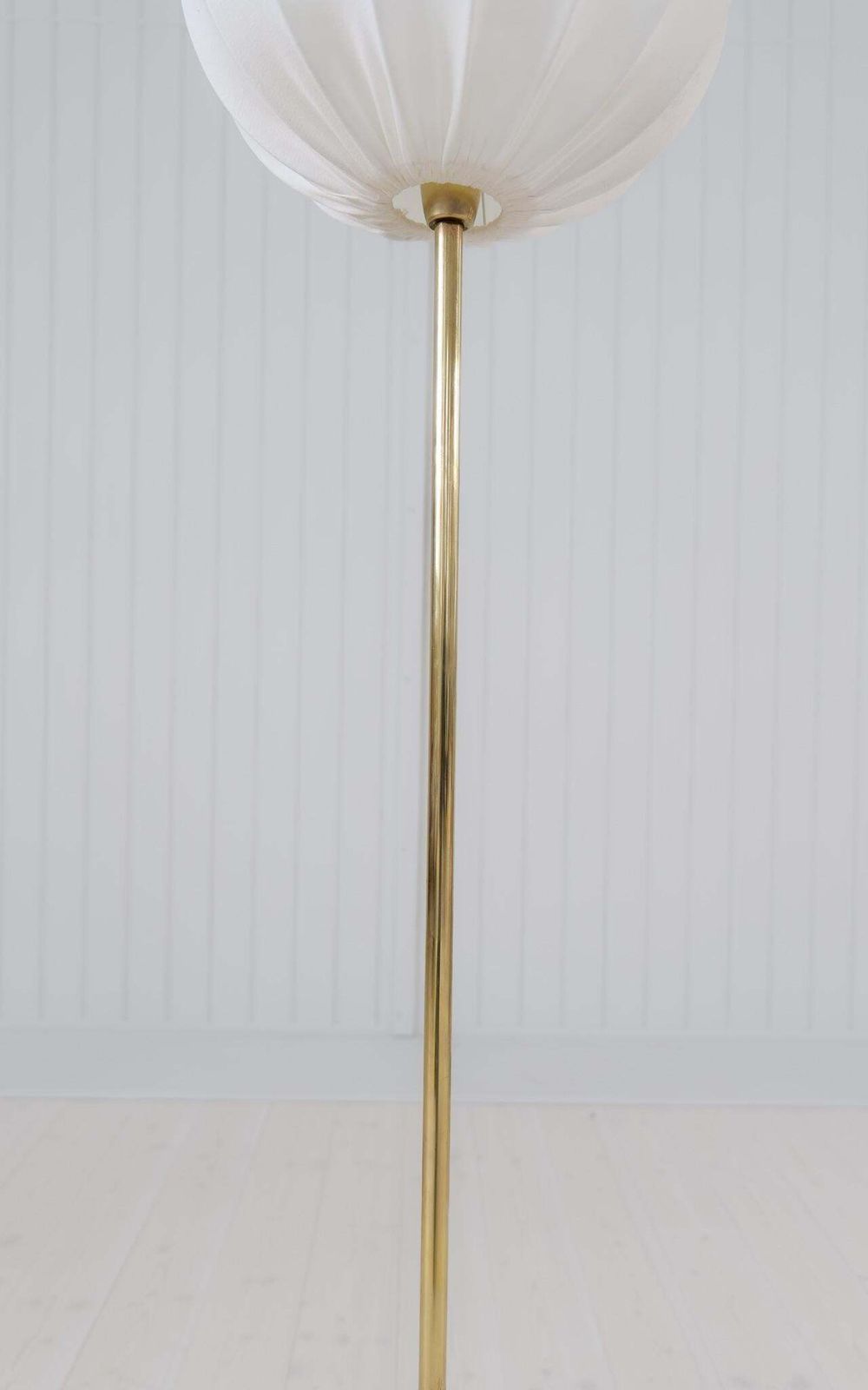 Midcentury Modern Trumpet Shaped Brass Floor Lamp, Sweden, 1960s photo vintage