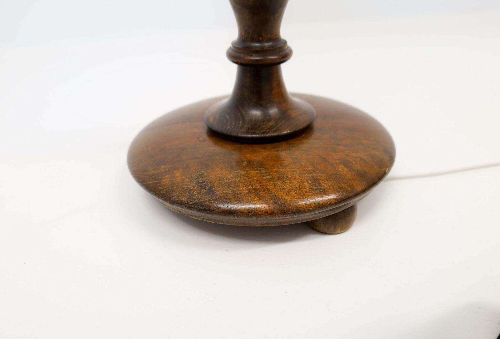 photo for sale Art Deco Organic Swirl Floor Lamp In Stained Birch Sweden, 1940s