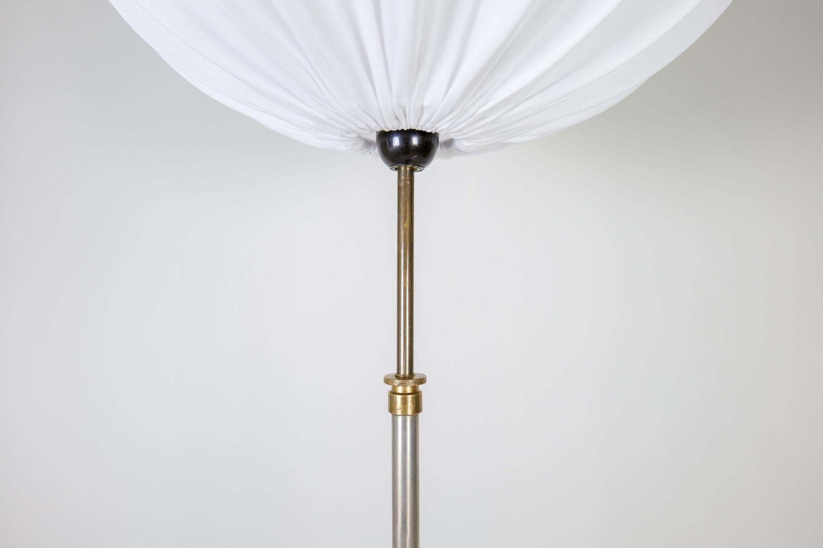 Art Deco Floor Lamp In Brass With Blackened Wood Sweden, 1940s photo buy