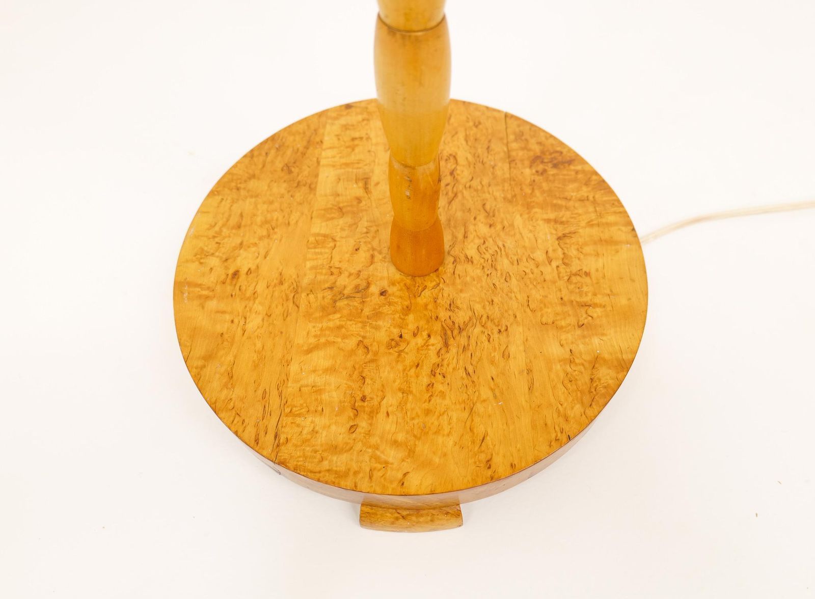Lighting Midcentury Organic Floor Lamp In Birch And Brass Sweden, 1950s photo