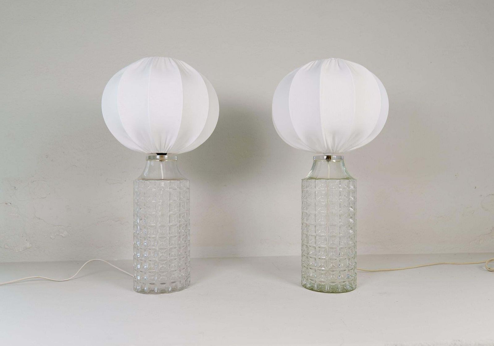Mid Century Modern Large Glass Table Lamps Orrefors, Sweden, 1970s photo furniture