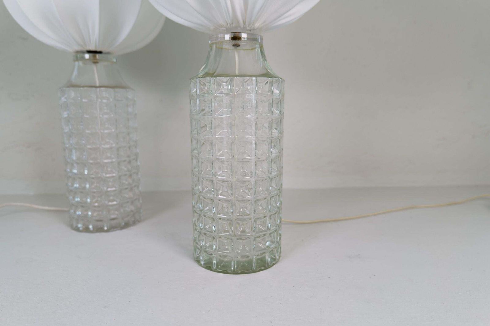 Mid Century Modern Large Glass Table Lamps Orrefors, Sweden, 1970s photo 2565.0