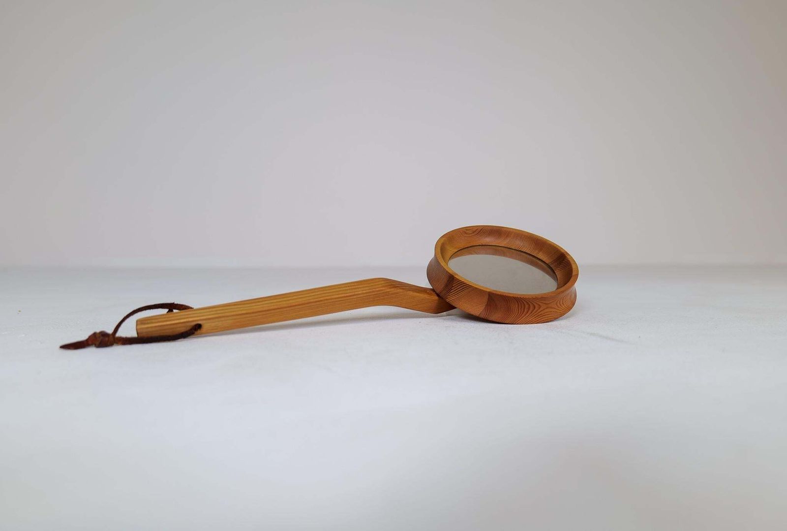 Midcentury Mirror/Hand Mirror In Pine Sweden 1970s photo furniture