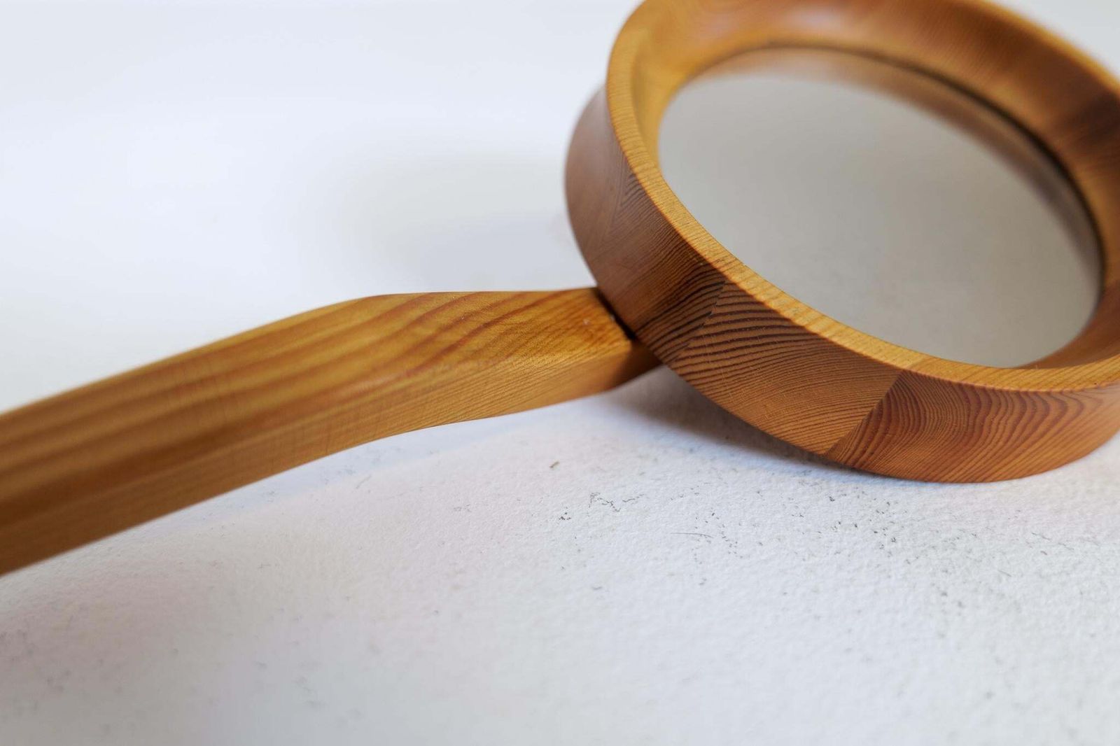 Midcentury Mirror/Hand Mirror In Pine Sweden 1970s photo vintage