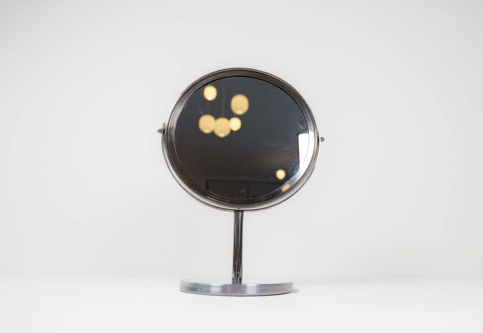 Midcentury Modern Hans Agne Jakobsson Chrome  Vanity Table Mirror, Sweden photo vinterior
