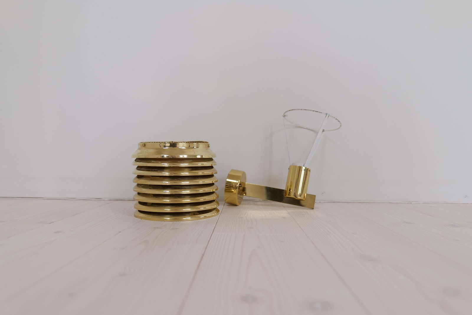 Lighting Midcentury Set Of Rare Hans Agne Jakobsson Wall Lamp Model V 299, 1960s photo