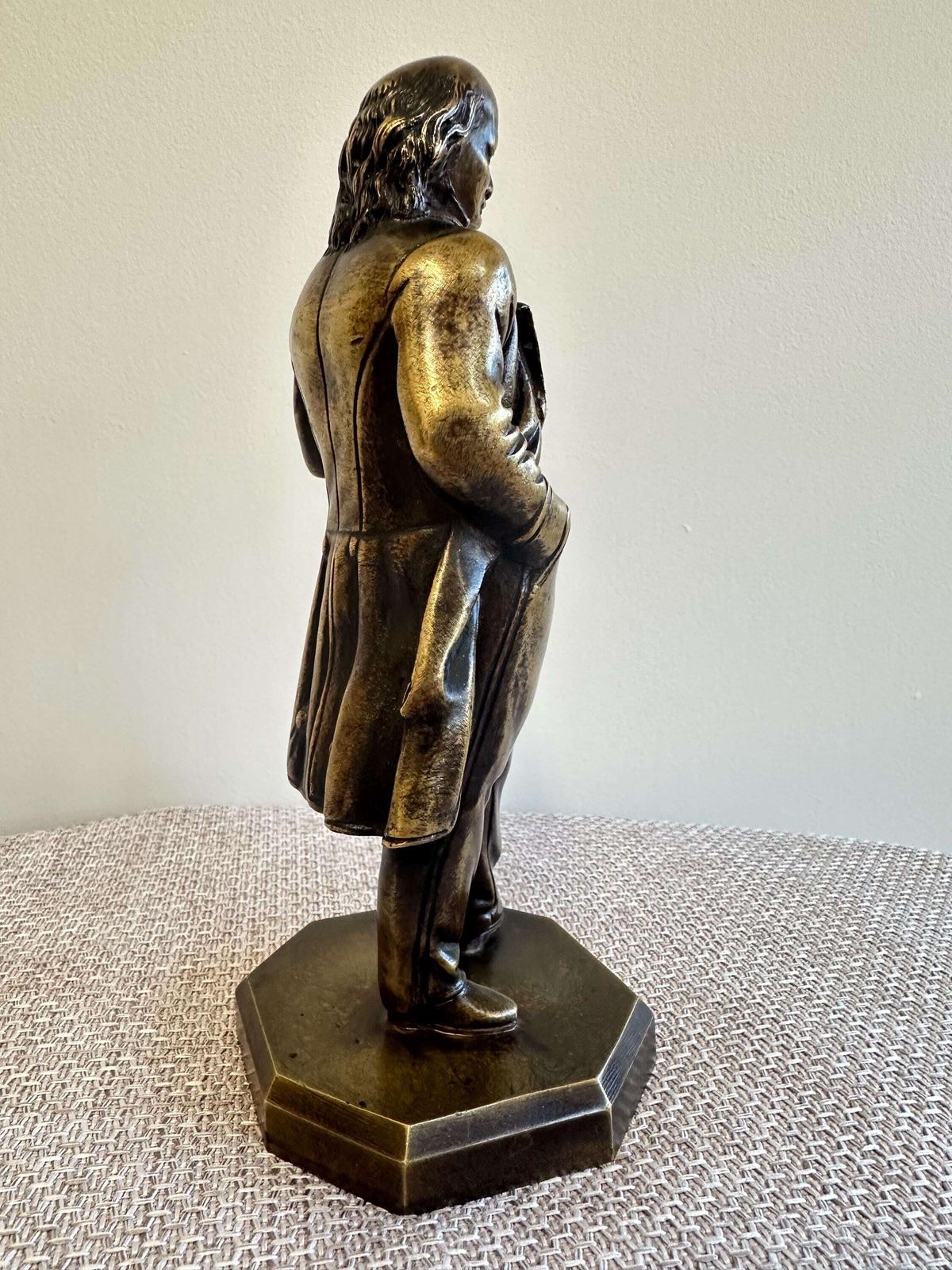 French Antique Bronze Man Statue, Pierre Jean Beranger Balladeer Figurine, Music Historian Gift photo Home Decor
