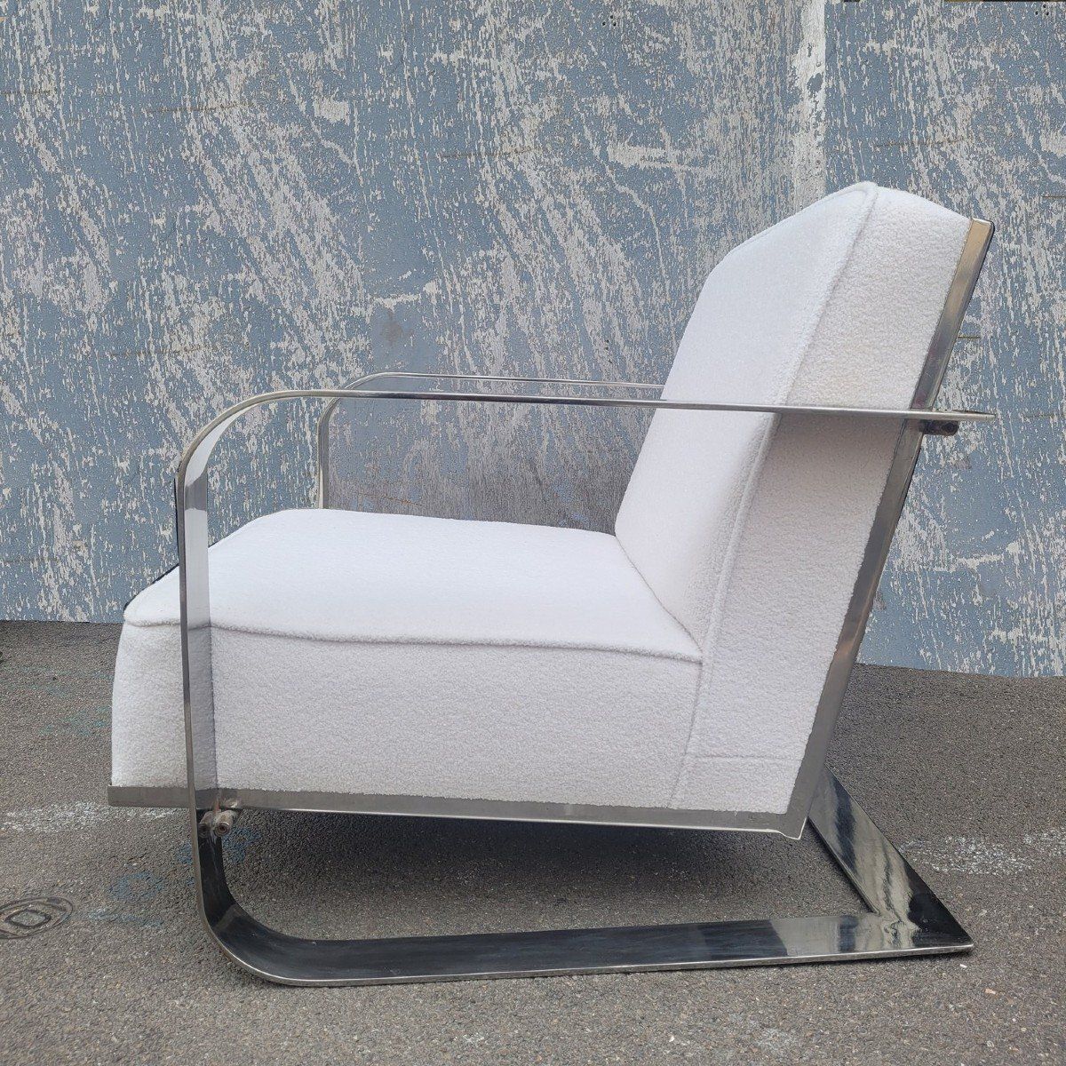 Ralph Lauren, Chrome Plated Metal Armchair, 20th Century photo for sale