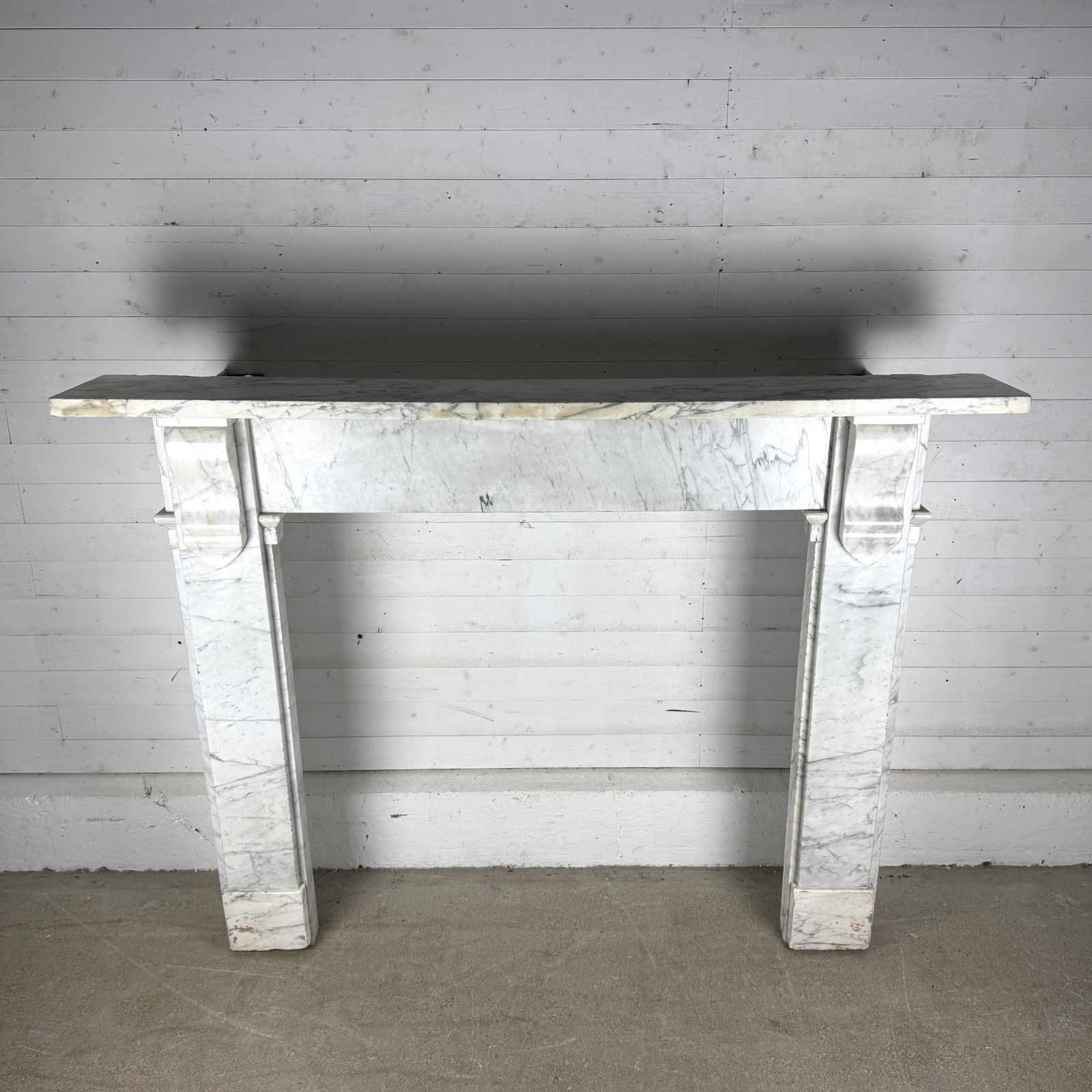 Large Antique Carrara Marble Fire Surround With Corbels photo furniture