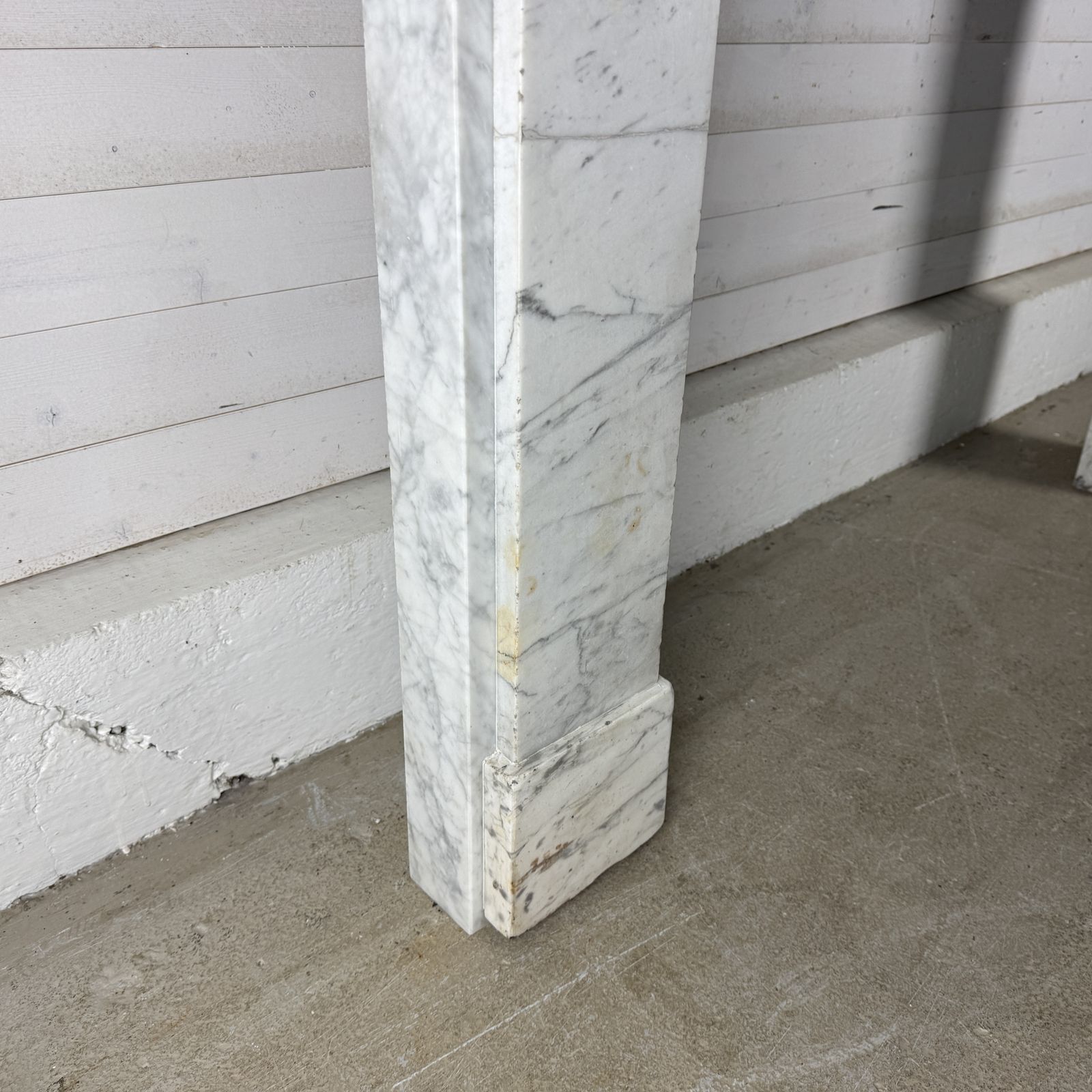 photo for sale Large Antique Carrara Marble Fire Surround With Corbels
