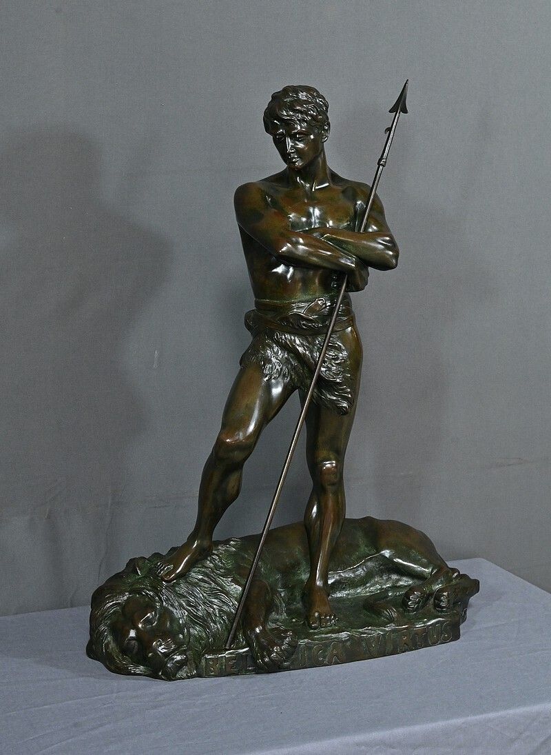 Important Bronze “The Lion Hunter” By H. Fugère – Late 19th Century photo furniture