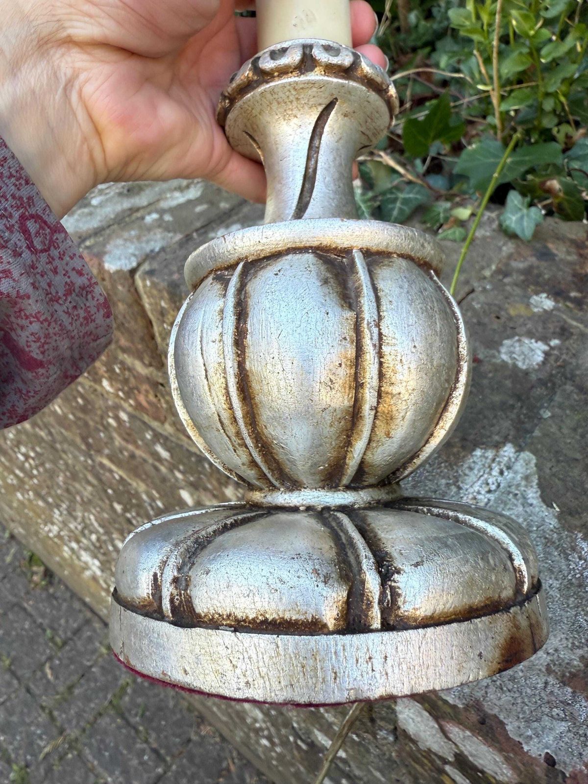 Rare Mid Century European Silver Painted Neo Classical Influenced Vintage Table Lamp   Baroque Revival Table Lamp photo for sale