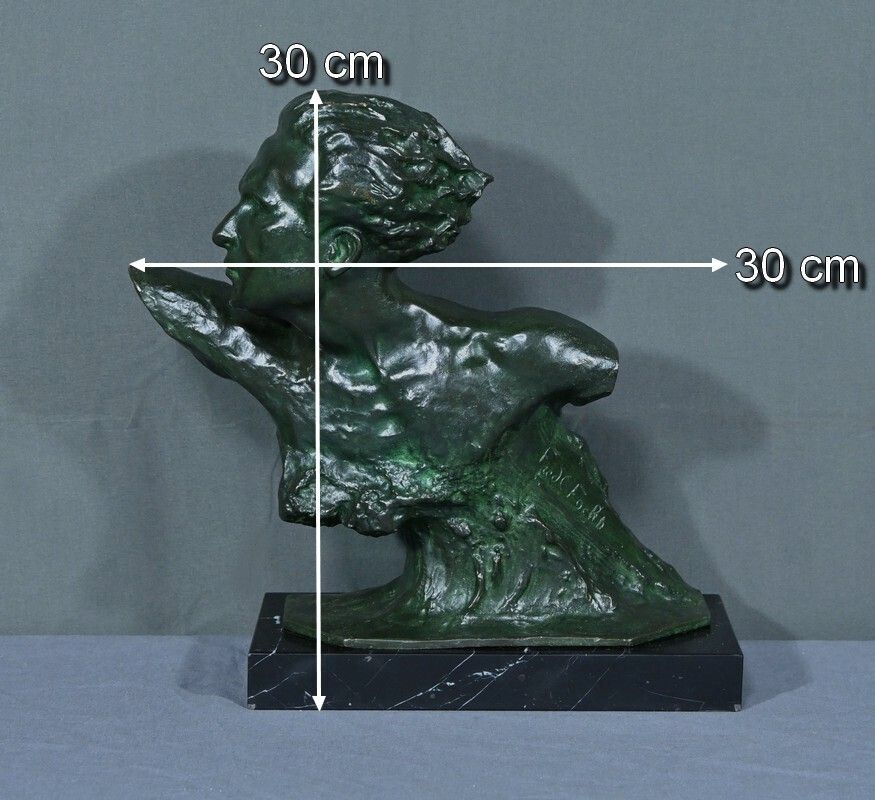 photo vinterior Bronze “Jean Mermoz” By F. Focht, Art Deco – 1930