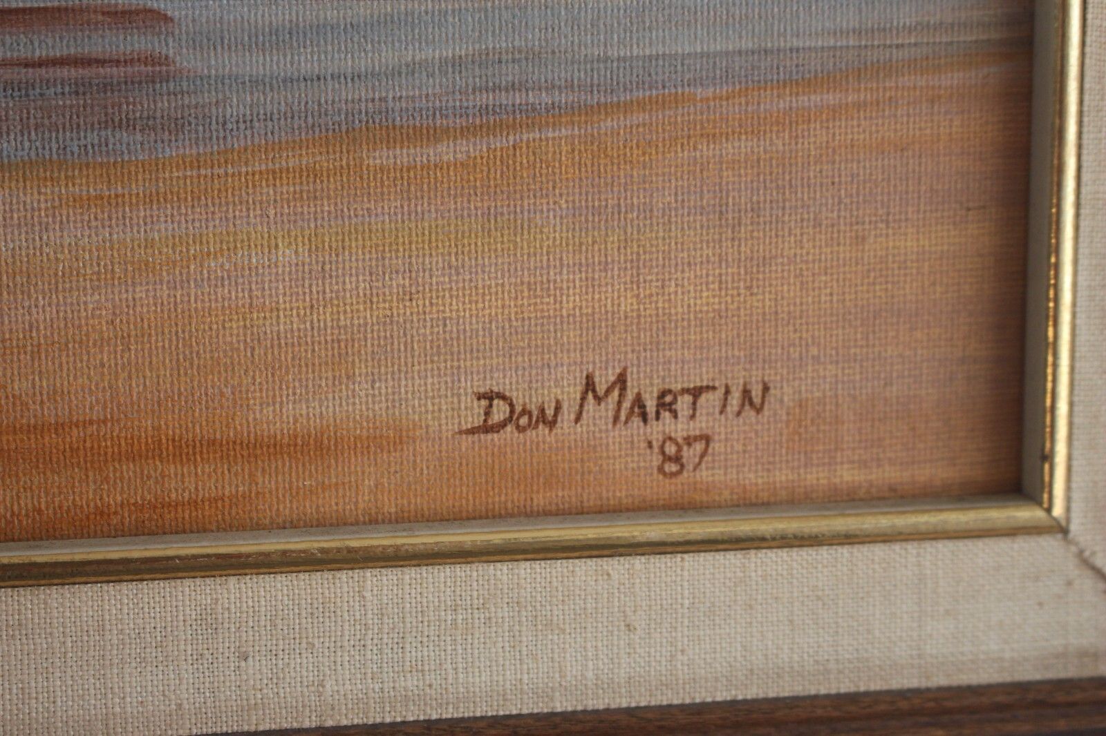 photo vinterior 1987 America Premium Quality Vintage Wooden Boat Pic Framed Wall Painting Signed