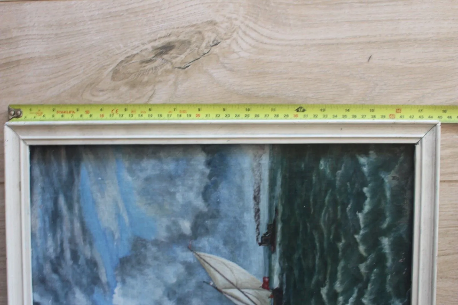 Vintage Spritsail Barges Thames Oil Acrylic Wall Pic Framed Signed Jh photo vintage