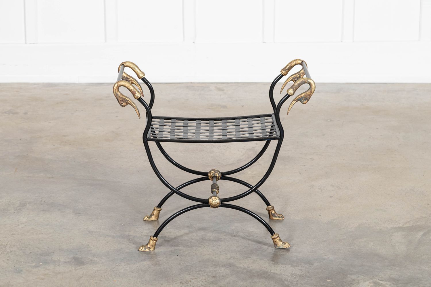 Maison Jansen Swan Stool In Empire Style With Paw Feet photo Furniture