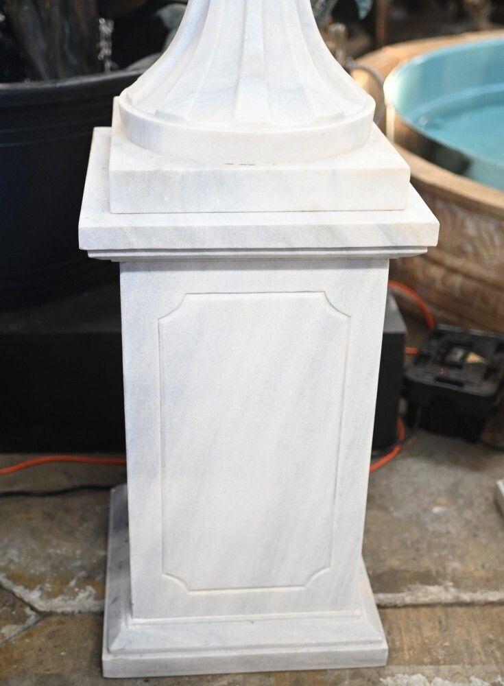 Pair Giant Italian Marble Urns Classic Campana Garden Vase photo 6995.0