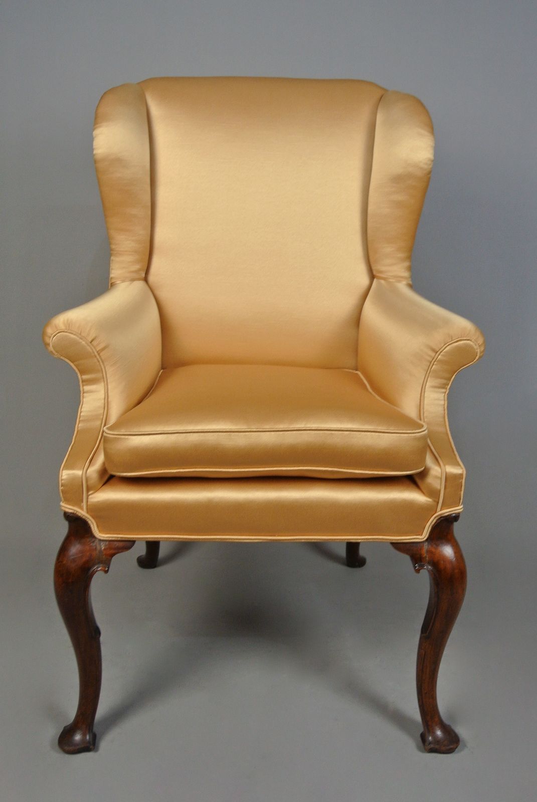 Wonderful Queen Anne Design Walnut Wing Armchair C. 1880