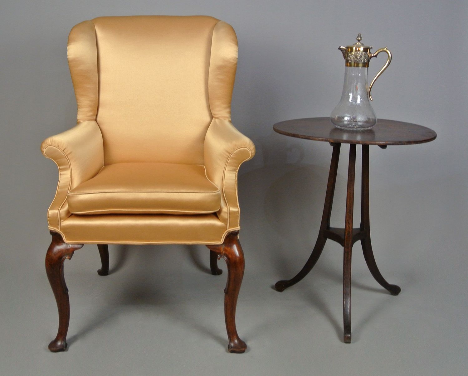 Wonderful Queen Anne Design Walnut Wing Armchair C. 1880 photo furniture
