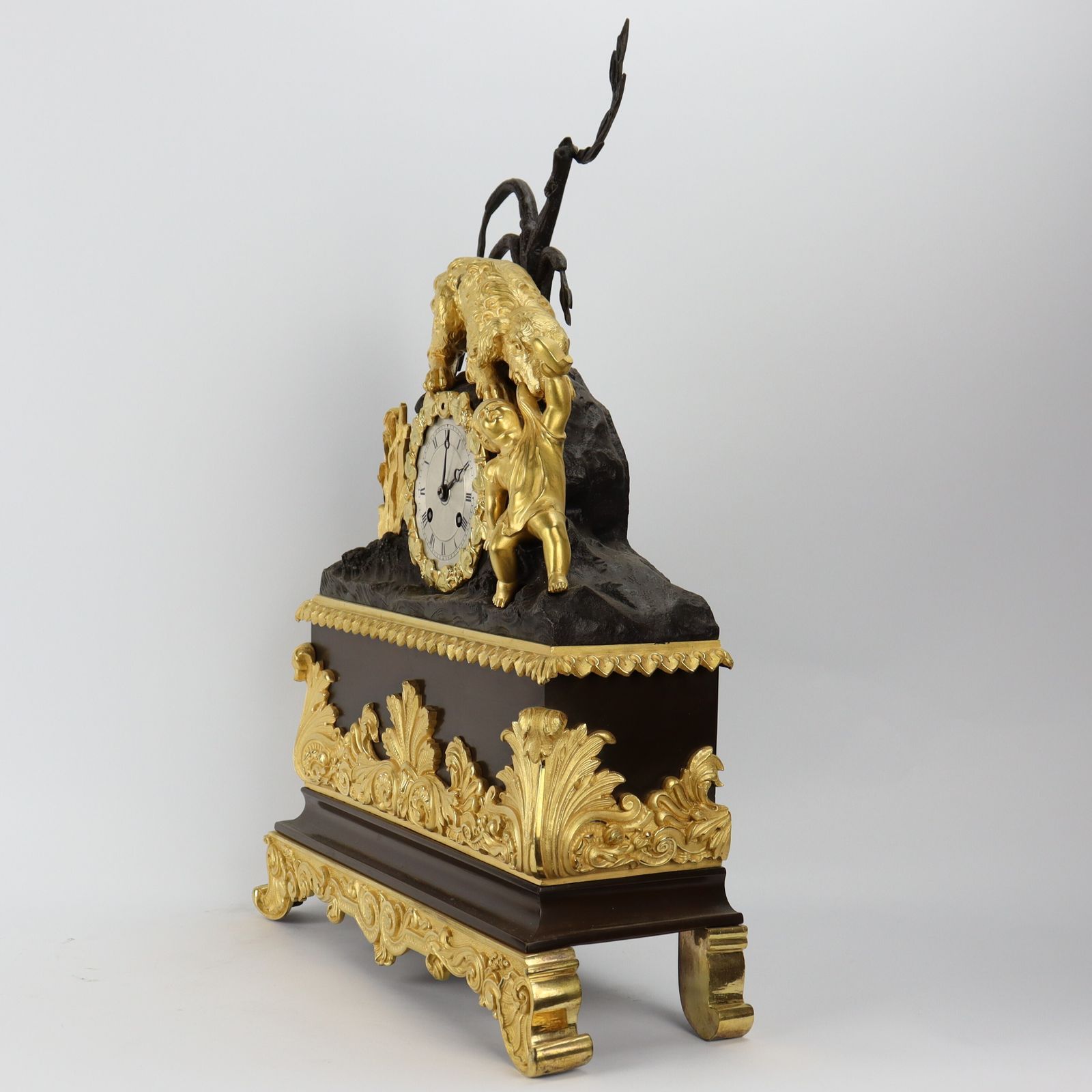 Early 19th Century Gilt And Bronze French Clock Depicting Dog Saving Child photo furniture
