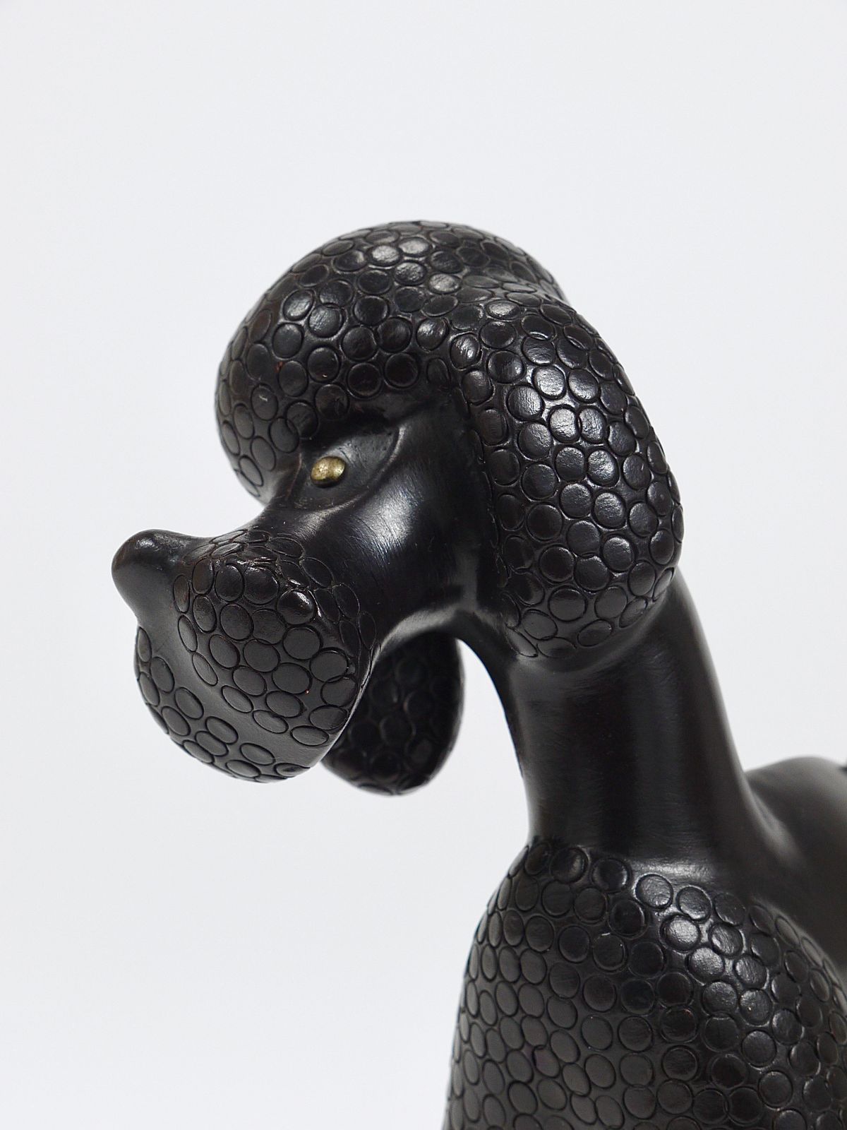 Art Charming Dog Poodle Sculpture Figurine By Leopold Anzengruber, Austria, 1950s photo