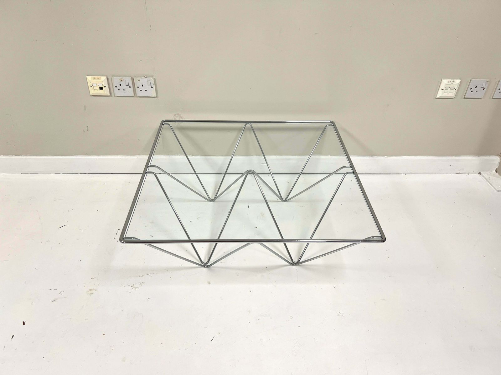 After Paolo Piva, Vintage Italian Steel & Glass Alanda Coffee Table photo 495.0
