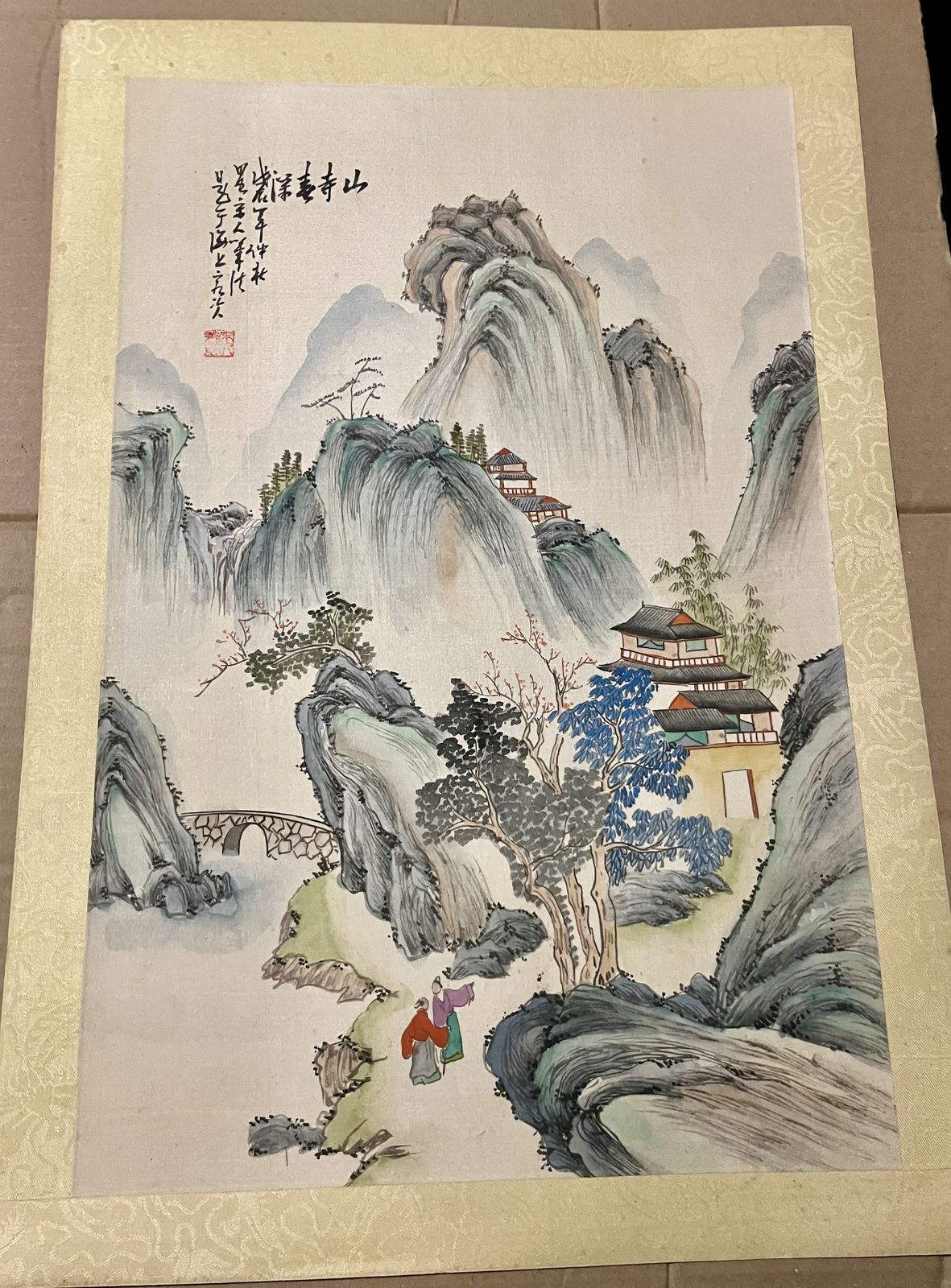 4 Large Antique Paintings From China photo furniture