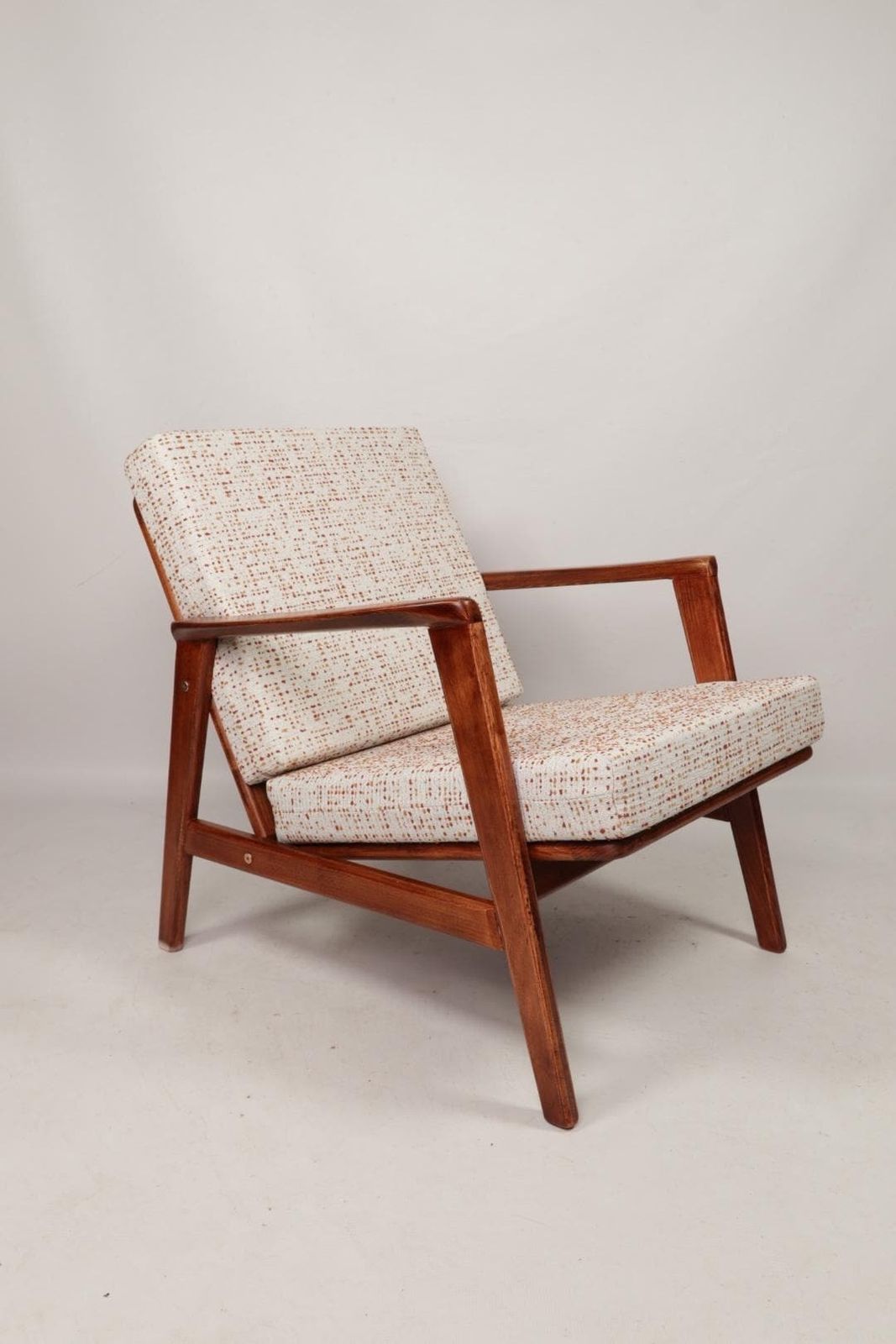 Scandinavian Vintage Armchair Bouclè Cushions Dottin Mid Century Design photo furniture