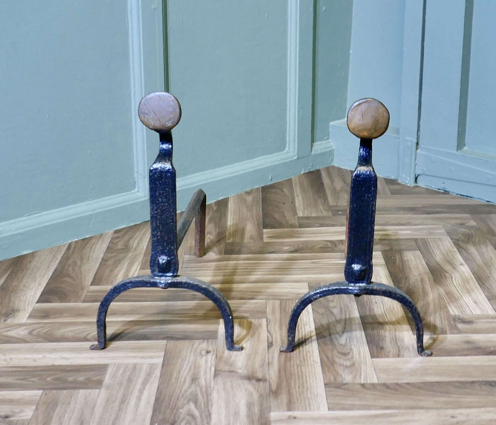 A Pair Of Early Arts And Crafts Inglenook Fire Andirons photo furniture