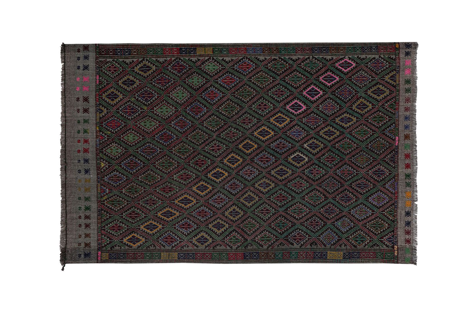 1960s Turkish Wool Jajim Kilim Rug 3'9'' X 6'2'' photo furniture