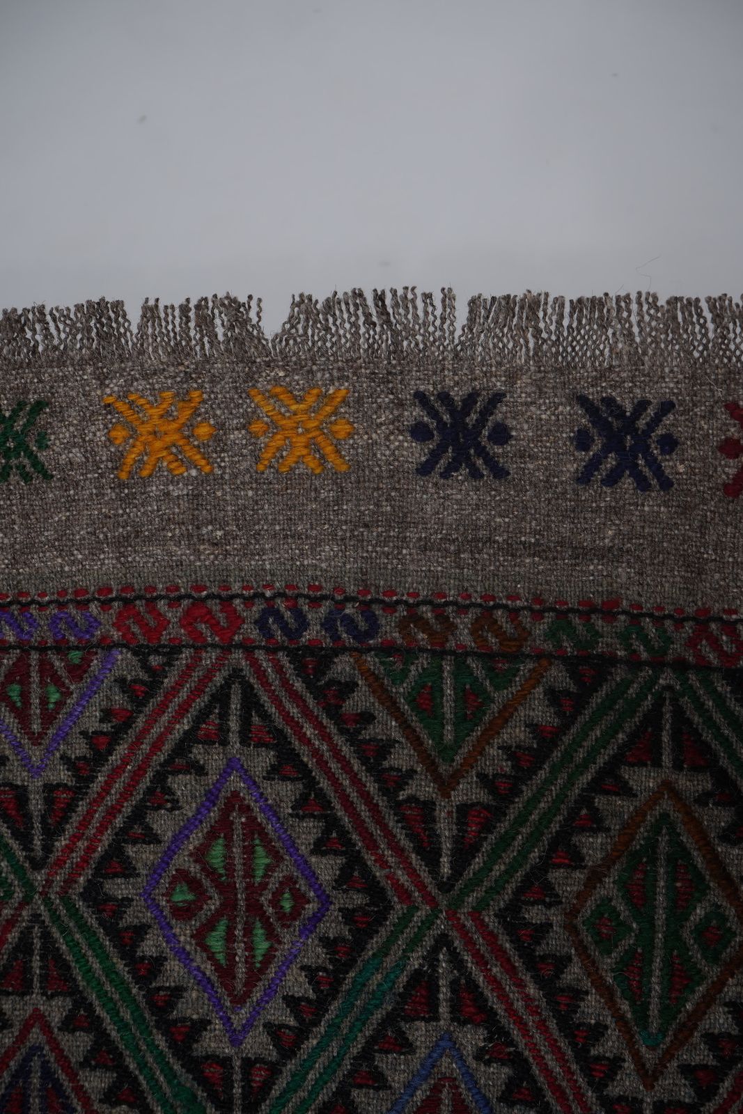 1960s Turkish Wool Jajim Kilim Rug 3'9'' X 6'2'' photo vintage