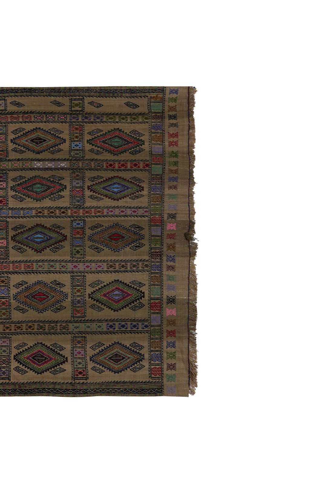 1960s Turkish Wool Jajim Kilim Rug 5'7'' X 7'7' photo 542.0