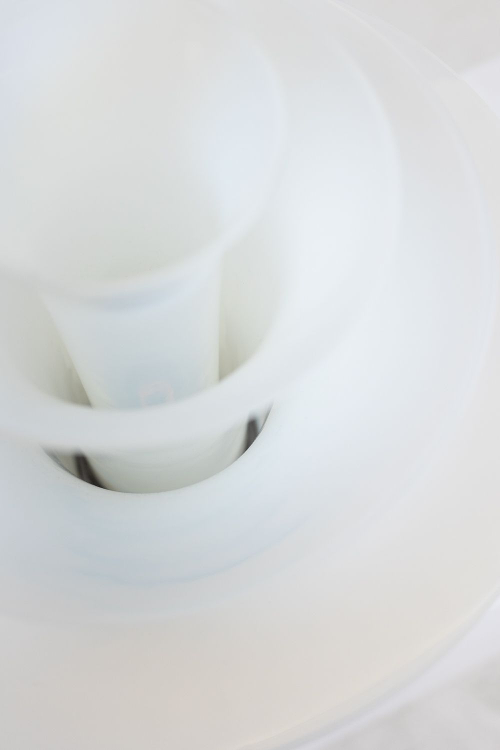 “Petal” Lamp In White And Bluish Opalescent Glass. 21st Century. photo vintage
