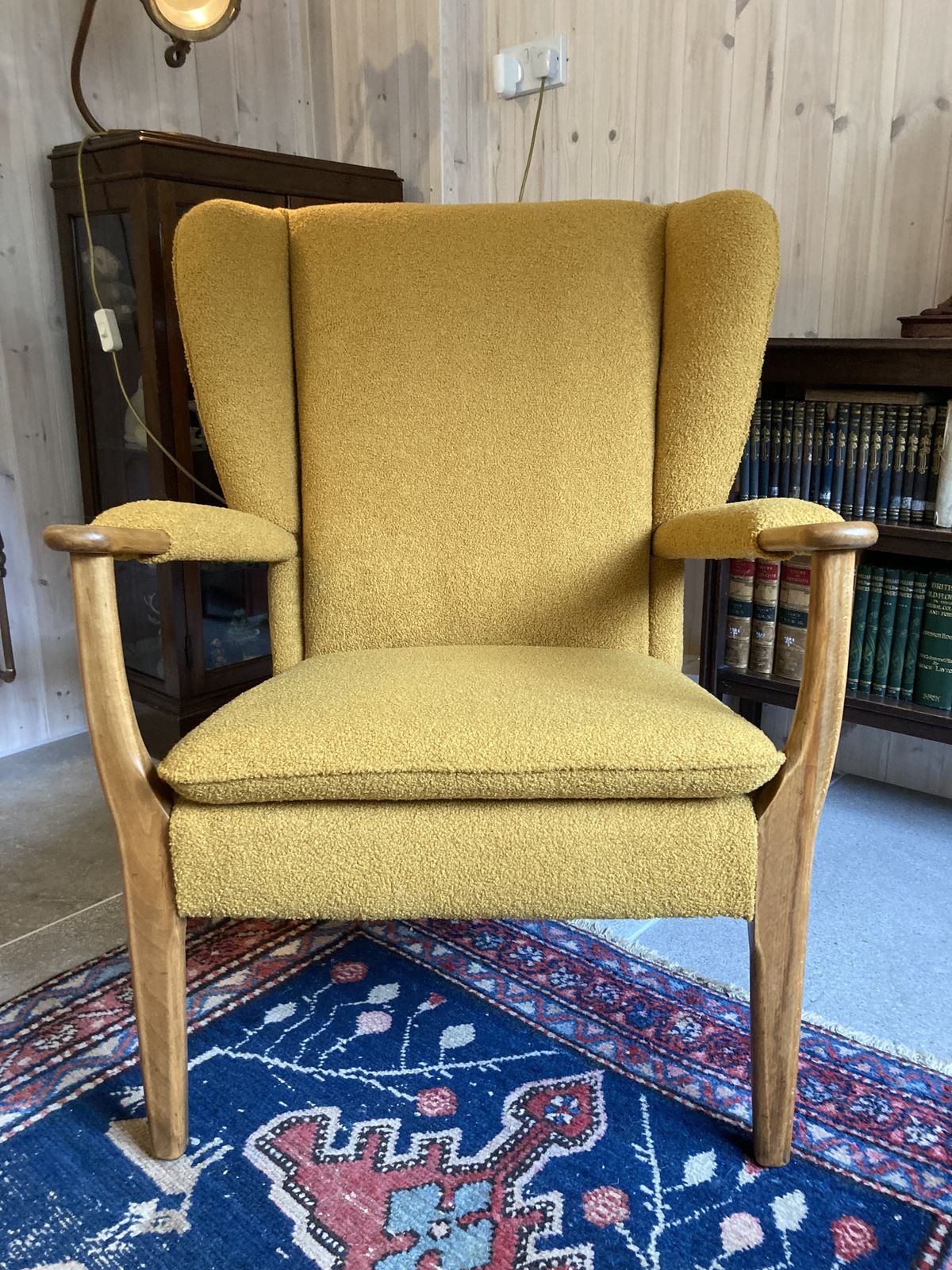 Mustard Parker Knoll 734 Wing Armchair