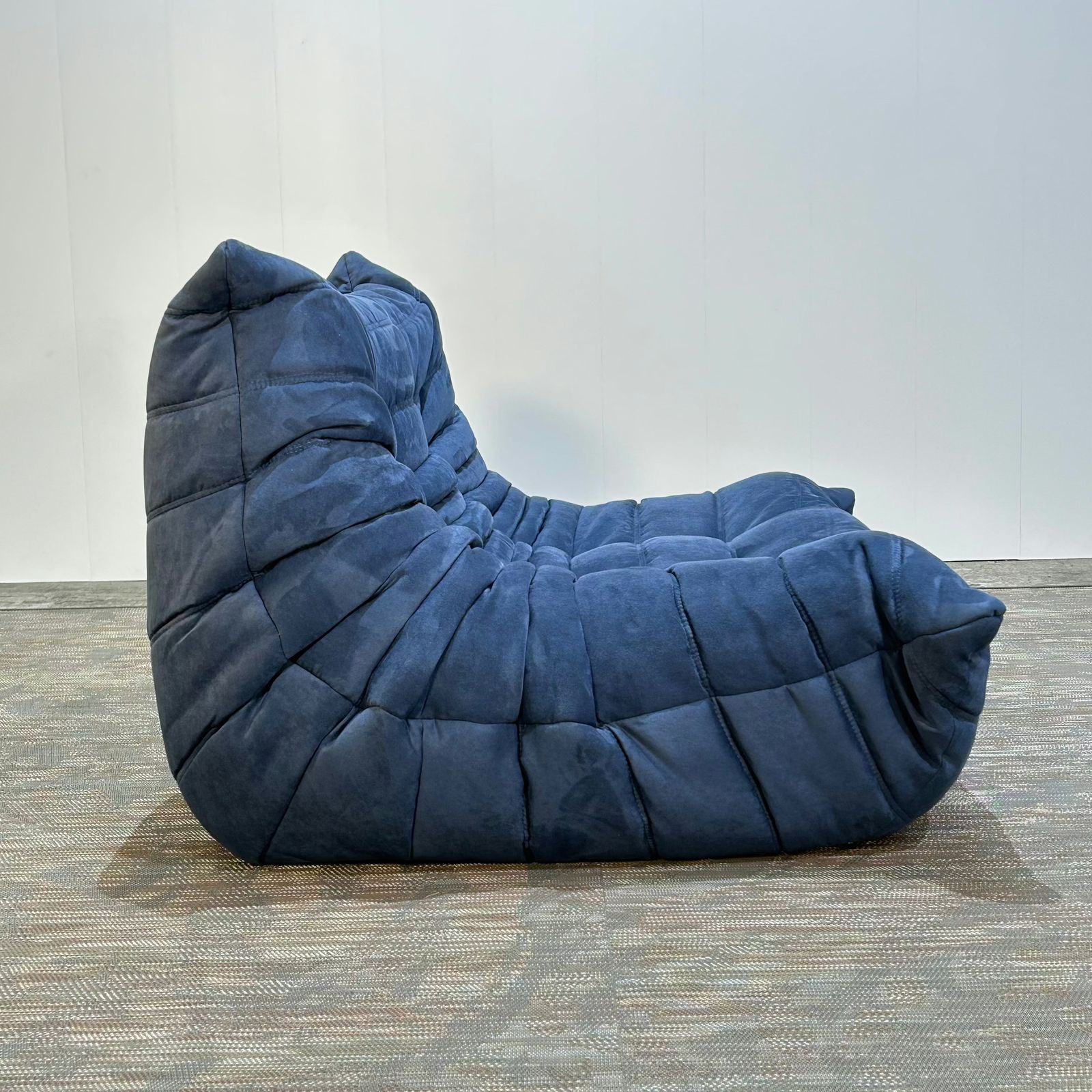 Ligne Roset Blue Togo Armchair And Footstool By Michel Ducaroy, Set Of Two photo buy
