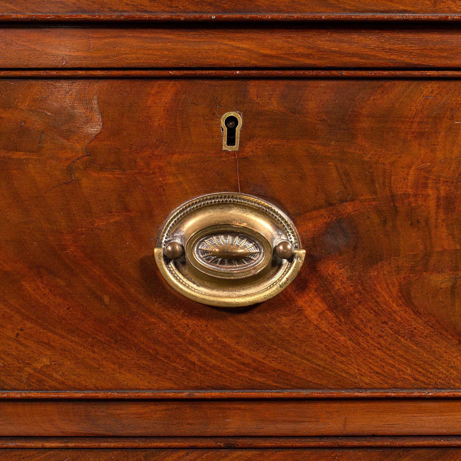 Antique English Tallboy, Chest Of Drawers, Victorian Walnut, Flame, Circa 1850 photo vintage