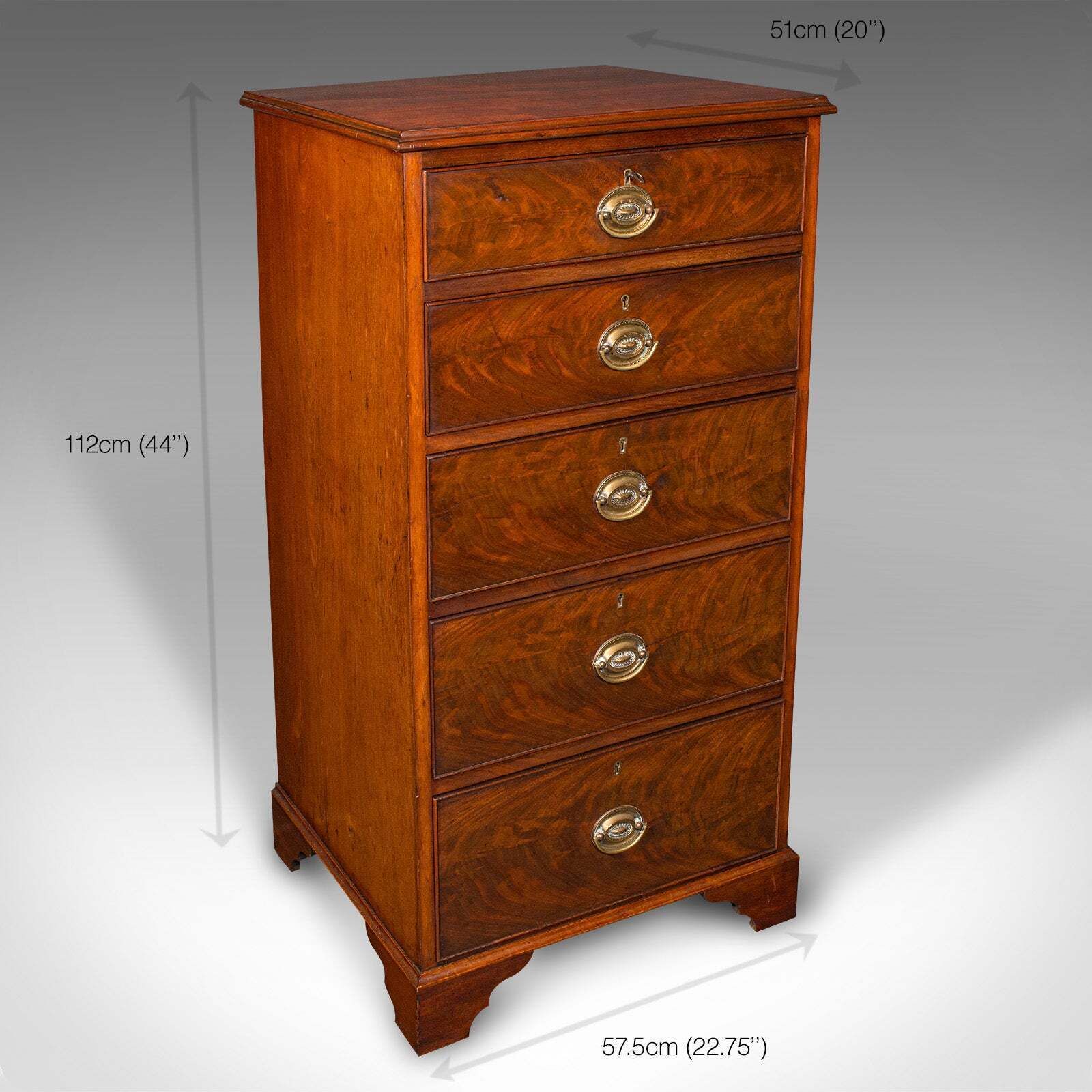 Furniture Antique English Tallboy, Chest Of Drawers, Victorian Walnut, Flame, Circa 1850 photo
