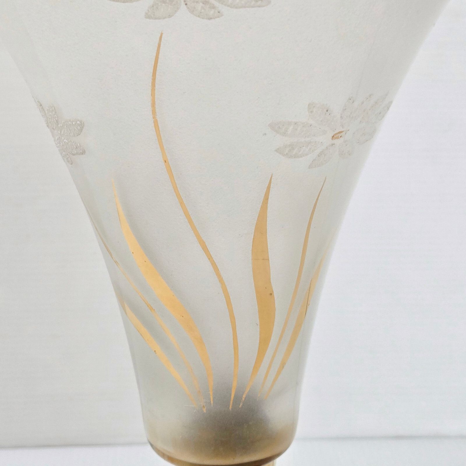 Vintage 1950s Arlus Glass Steel & Brass Table Lamp 50s Rockabilly Retro photo Lighting
